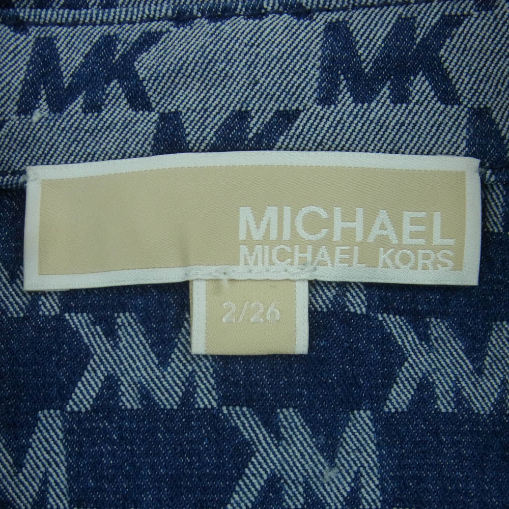 Michael Kors マイケルコース MKシグネチャーロゴ ノースリーブ デニム ワンピース インディゴブルー系 2 / 26【中古】