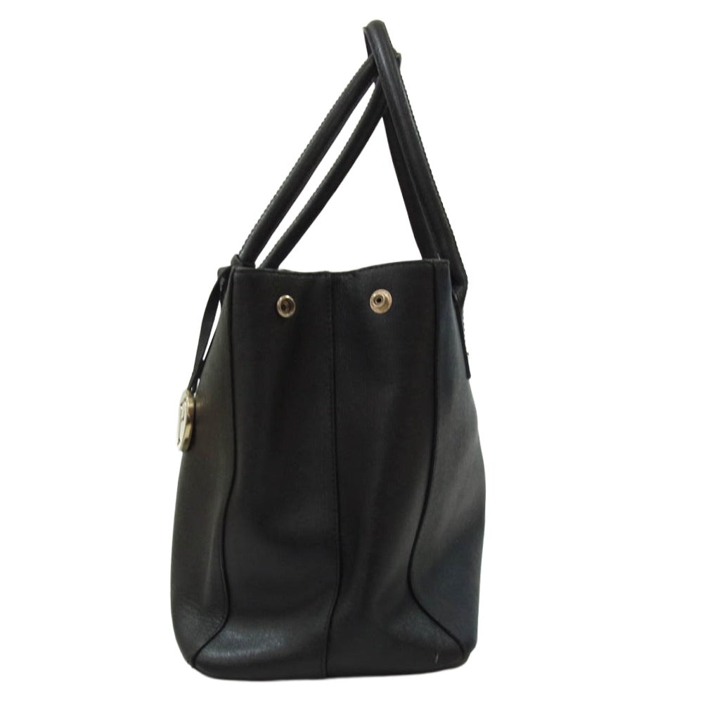 Furla フルラ G6451 リンダ レザー トートバッグ ハンドバッグ ブラック系【中古】
