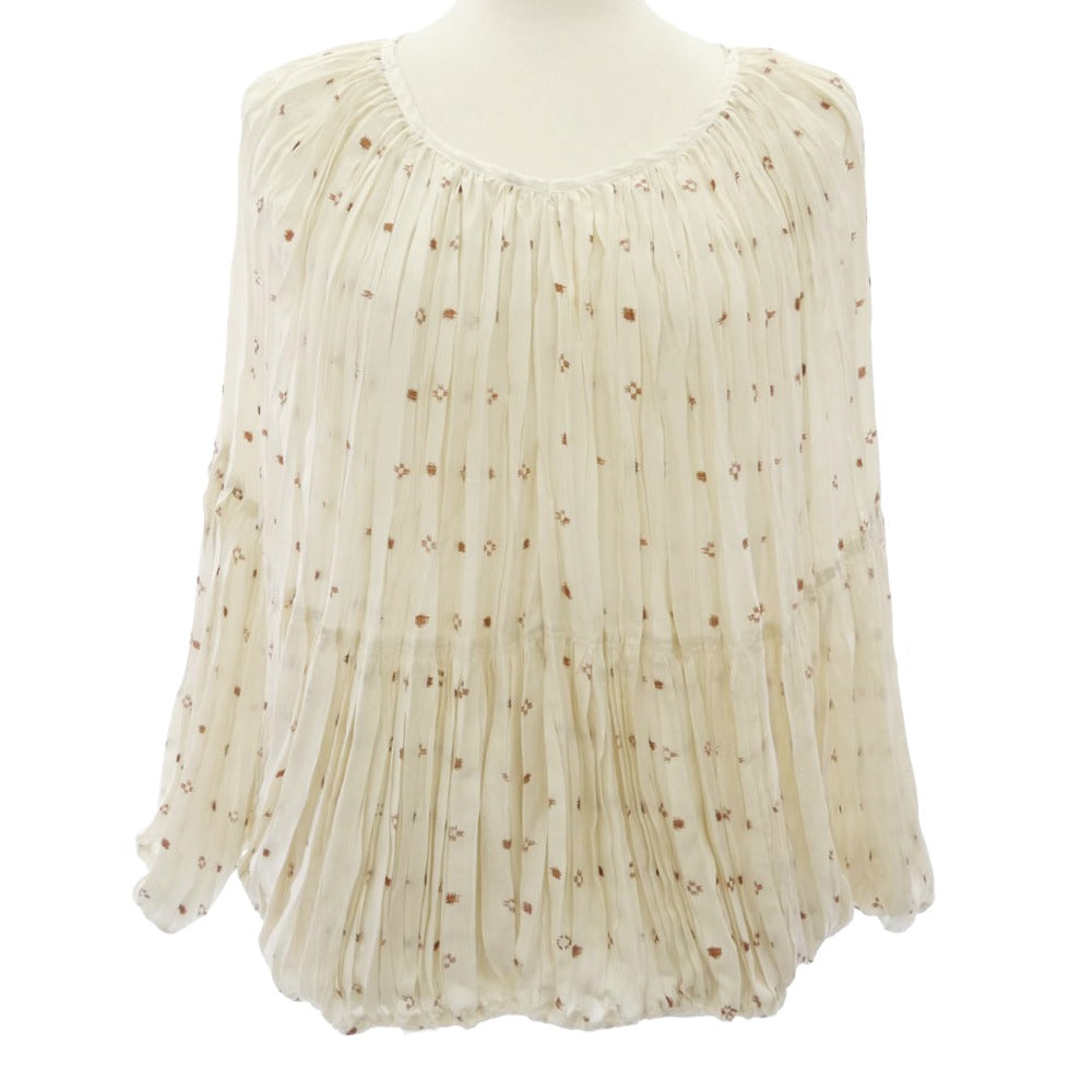 VISVIM ビズビム WMV PETALI BLOUSE シルク プリーツ ブラウス アイボリー系【美品】【中古】