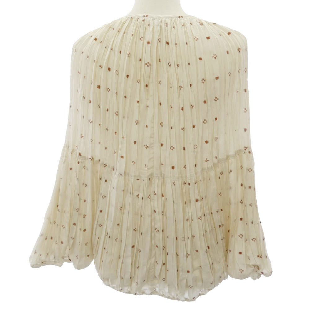 VISVIM ビズビム WMV PETALI BLOUSE シルク プリーツ ブラウス アイボリー系【美品】【中古】