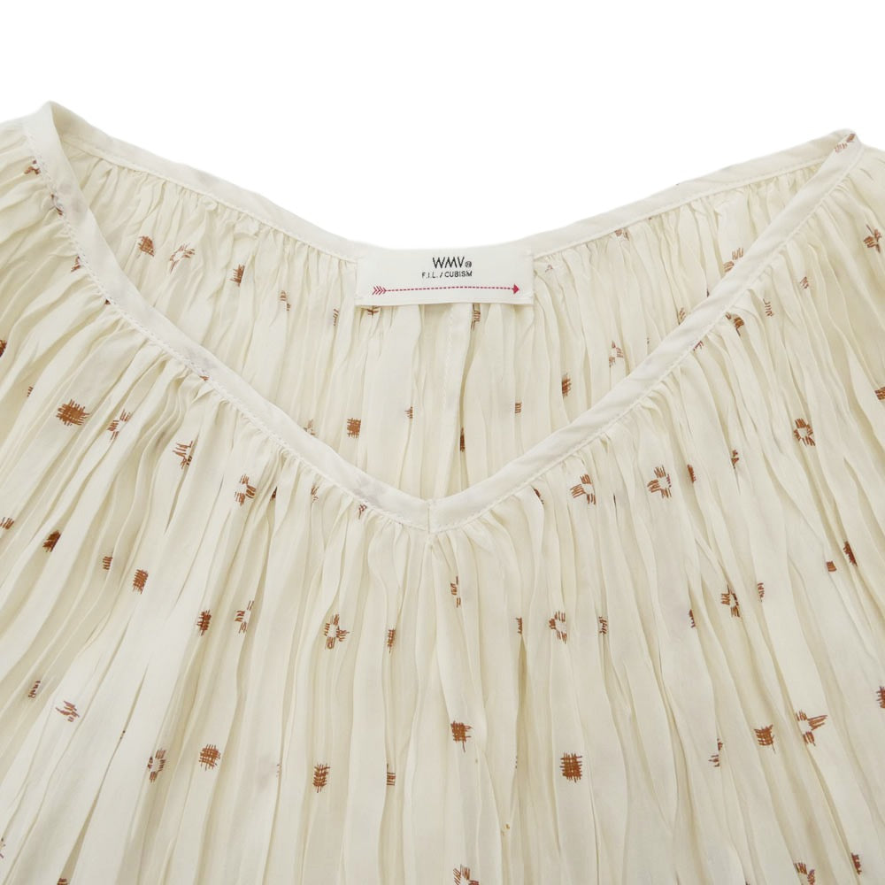 VISVIM ビズビム WMV PETALI BLOUSE シルク プリーツ ブラウス アイボリー系【美品】【中古】