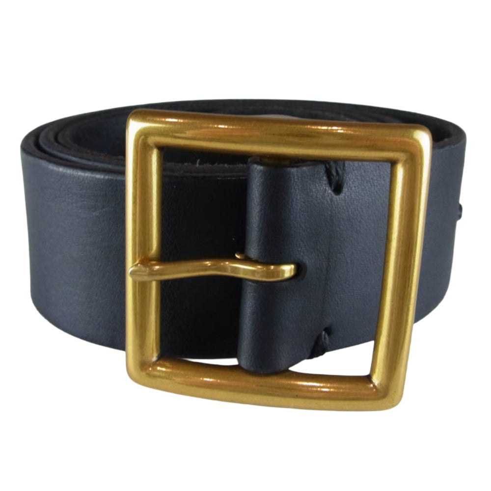 VISVIM ビズビム 25AW 0125203003020 PLAIN BELT 40MM プレーン レザー ベルト ブラック系 32【美品】【中古】