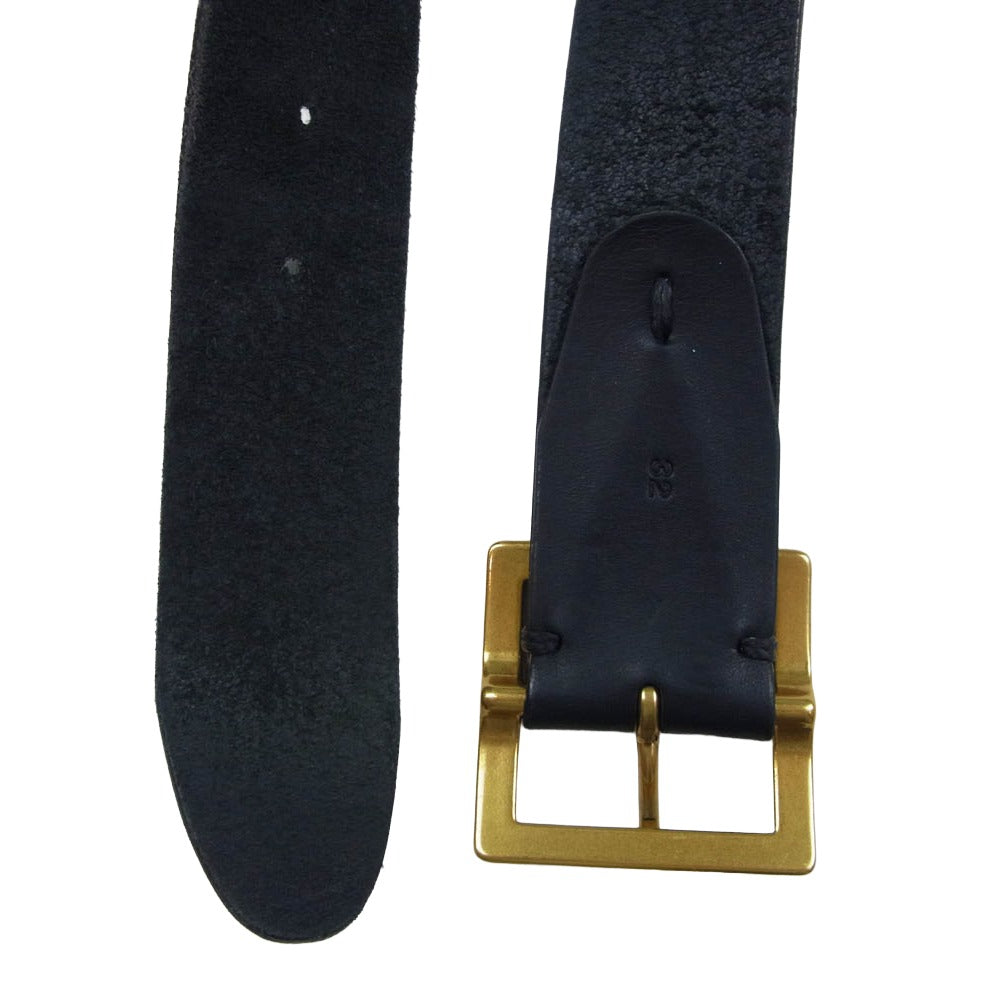 VISVIM ビズビム 25AW 0125203003020 PLAIN BELT 40MM プレーン レザー ベルト ブラック系 32【美品】【中古】