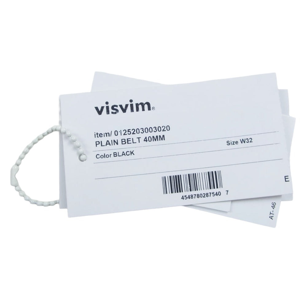 VISVIM ビズビム 25AW 0125203003020 PLAIN BELT 40MM プレーン レザー ベルト ブラック系 32【美品】【中古】