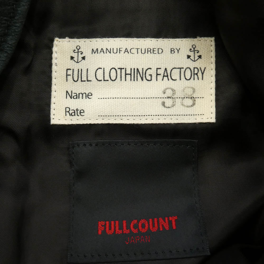 FULLCOUNT フルカウント ホースレザー ヌバック Pコート ブラック系 38【中古】