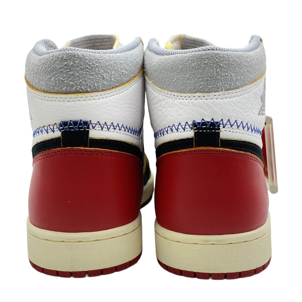 NIKE AIR JORDAN ナイキ ジョーダン BV1300-106 【フェイクバスターズ鑑定済】× UNION ユニオン Air Jordan 1 Retro High OG NRG Varsity Red Wolf Grey AJ1 エアジョーダン1 レトロ ハイカット スニーカー ホワイト系 ブラック系 レッド系 28cm【美品】【中古】