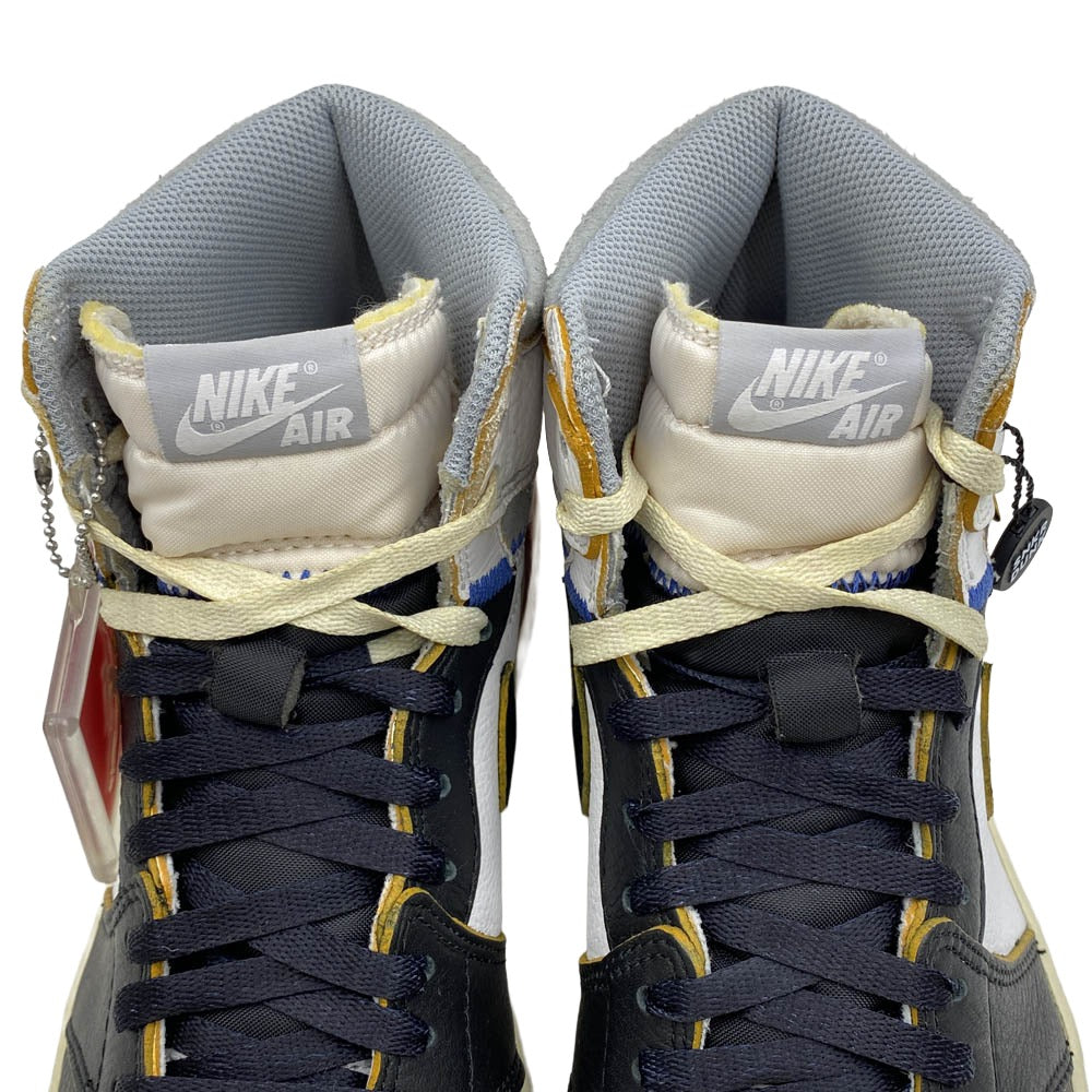 NIKE AIR JORDAN ナイキ ジョーダン BV1300-106 【フェイクバスターズ鑑定済】× UNION ユニオン Air Jordan 1 Retro High OG NRG Varsity Red Wolf Grey AJ1 エアジョーダン1 レトロ ハイカット スニーカー ホワイト系 ブラック系 レッド系 28cm【美品】【中古】