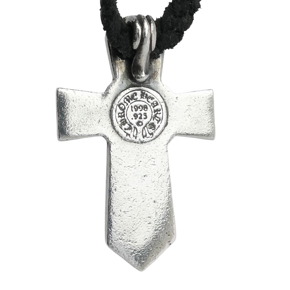CHROME HEARTS クロムハーツ（原本無） VULCAN CROSS SM LB バルカンクロス スモール レザーブレード ネックレス ブラック系 シルバー系【中古】