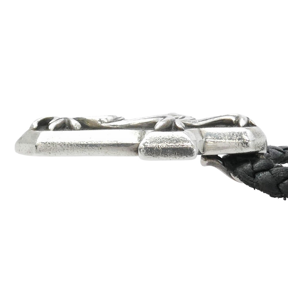 CHROME HEARTS クロムハーツ（原本無） VULCAN CROSS SM LB バルカンクロス スモール レザーブレード ネックレス ブラック系 シルバー系【中古】