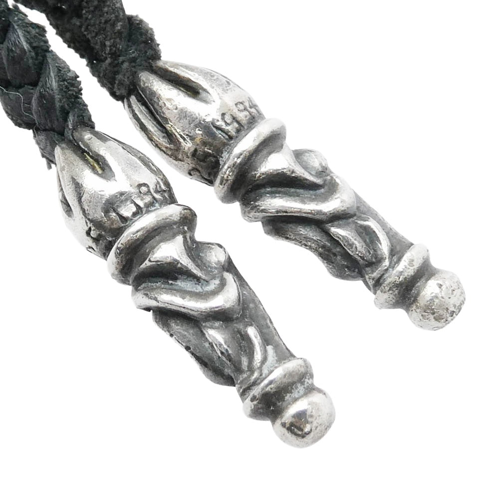 CHROME HEARTS クロムハーツ（原本無） VULCAN CROSS SM LB バルカンクロス スモール レザーブレード ネックレス ブラック系 シルバー系【中古】