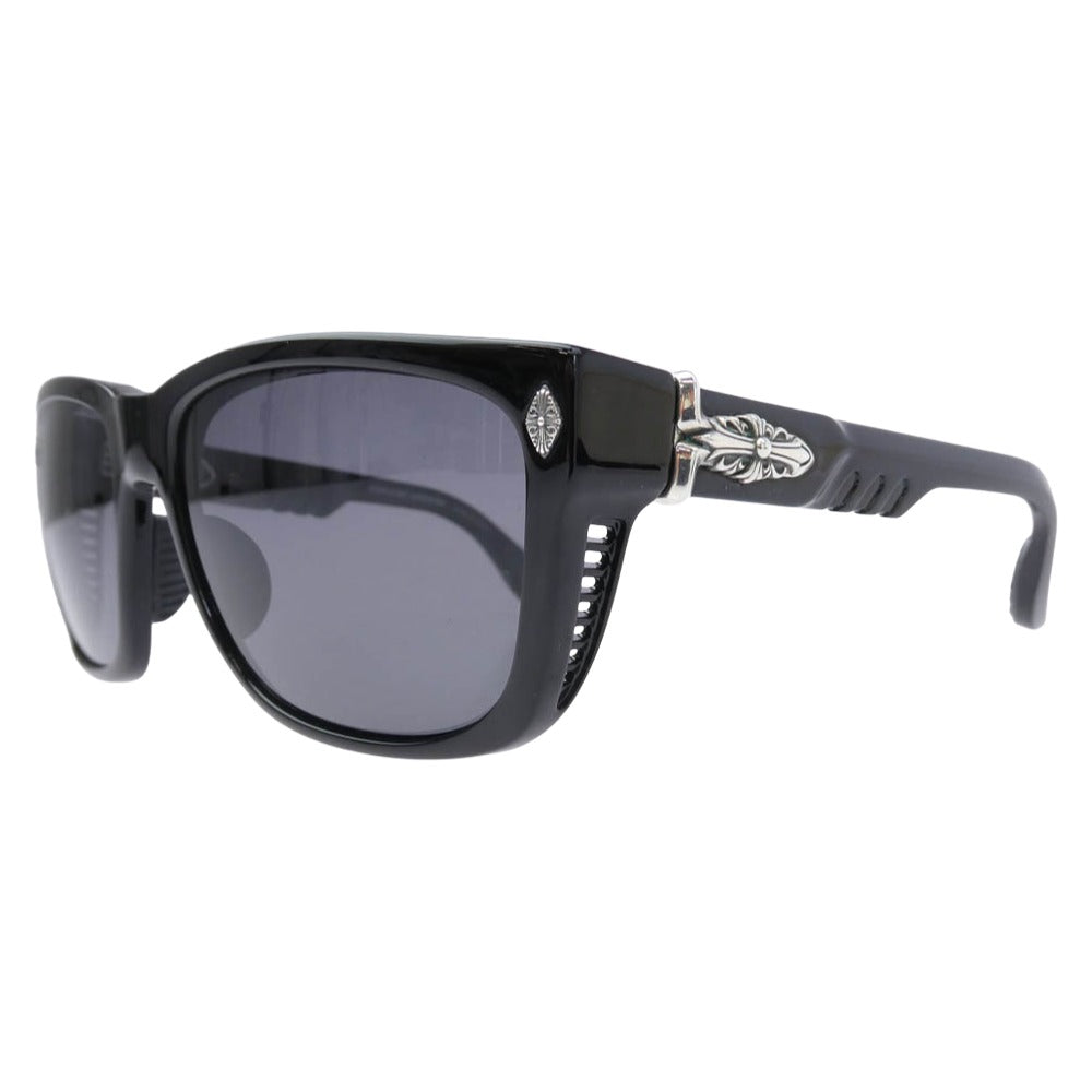 CHROME HEARTS クロムハーツ（原本無） レザー アイウェアケース付属 DISCO STICK フローラルクロステンプル サングラス ブラック系 59□18-140【中古】 CHROME HEARTS クロムハーツ（原本無） レザー アイウェアケース付属