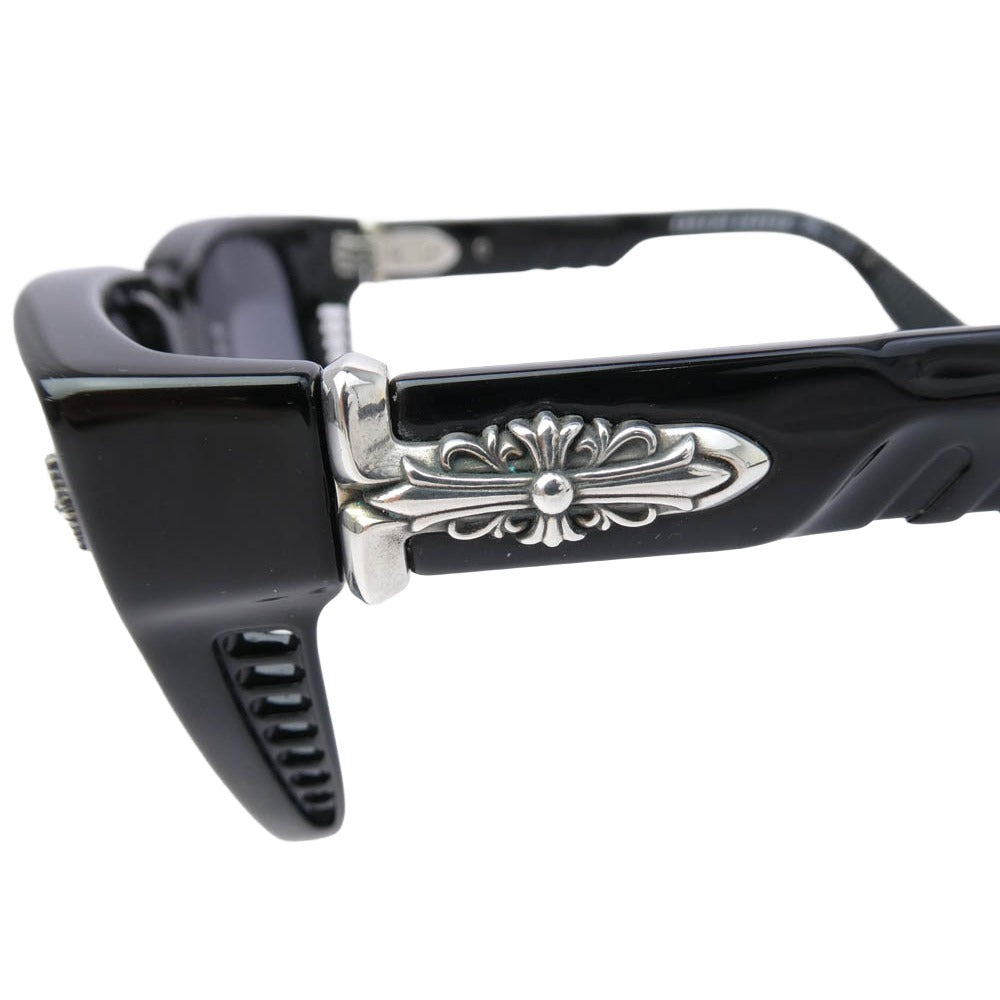 CHROME HEARTS クロムハーツ（原本無） レザー アイウェアケース付属 DISCO STICK フローラルクロステンプル サングラス ブラック系 59□18-140【中古】