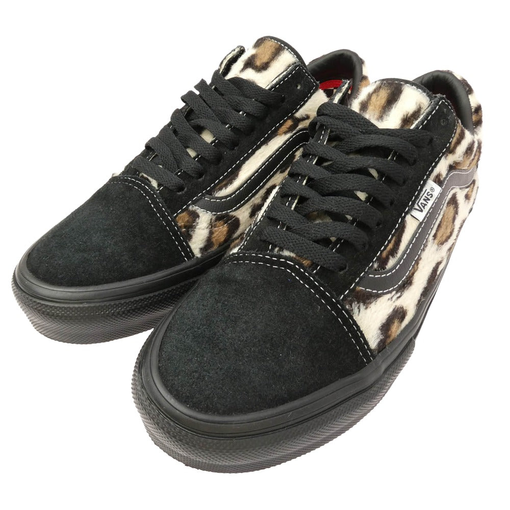 Supreme シュプリーム 23AW Leopard Old Skool Black レオパード オールドスクール ブラック スエード ハラコ スニーカー ブラック系 26.5cm【美品】【中古】
