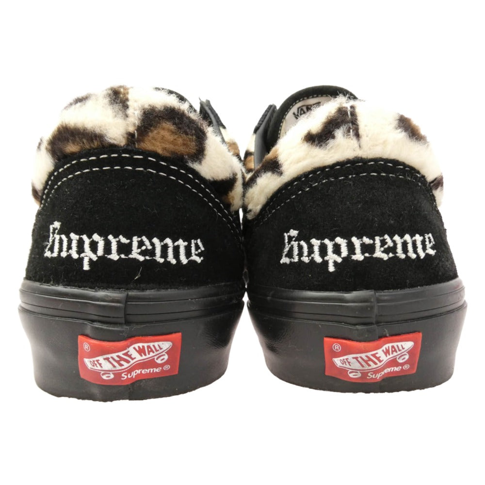 Supreme シュプリーム 23AW Leopard Old Skool Black レオパード オールドスクール ブラック スエード ハラコ スニーカー ブラック系 26.5cm【美品】【中古】