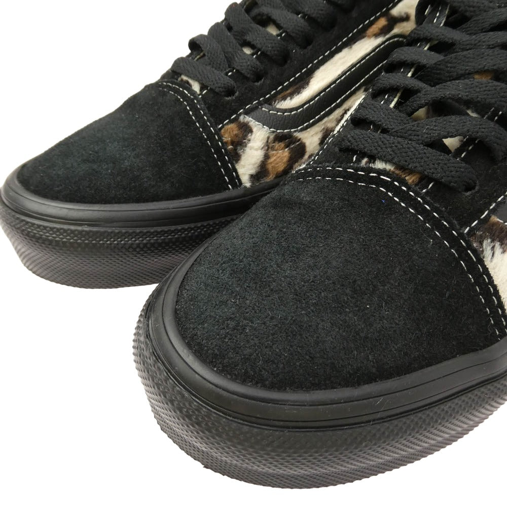Supreme シュプリーム 23AW Leopard Old Skool Black レオパード オールドスクール ブラック スエード ハラコ スニーカー ブラック系 26.5cm【美品】【中古】