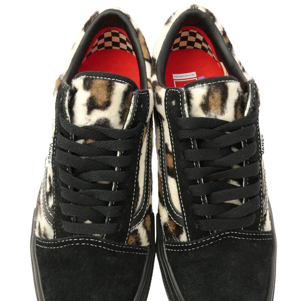 Supreme シュプリーム 23AW Leopard Old Skool Black レオパード オールドスクール ブラック スエード ハラコ スニーカー ブラック系 26.5cm【美品】【中古】