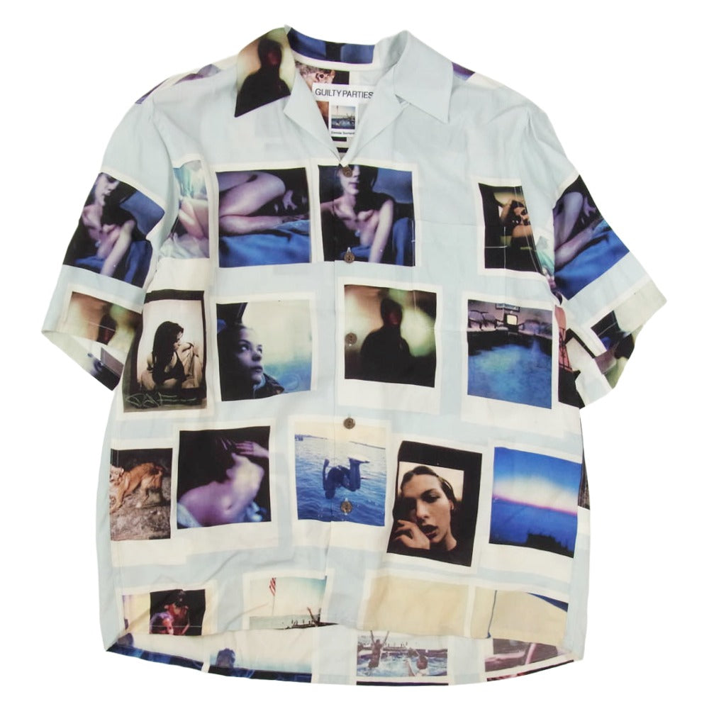 WACKO MARIA ワコマリア 23AW DAVIDE SORRENTI / S/S HAWAIIAN SHIRT ハワイアン 半袖 シャツ ライトブルー系 M【中古】