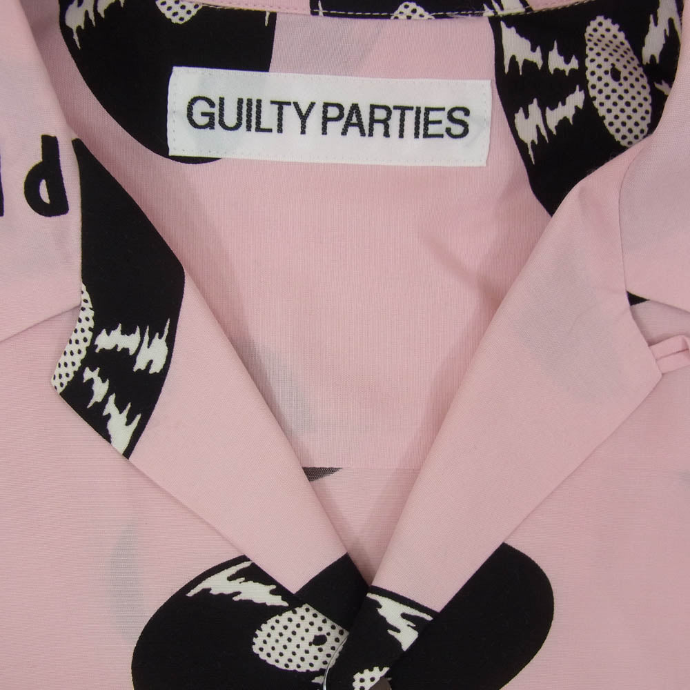 WACKO MARIA ワコマリア 24SS RECORDS HAWAIIAN SHIRT レコード ハワイアン 半袖 シャツ ピンク系 M【中古】