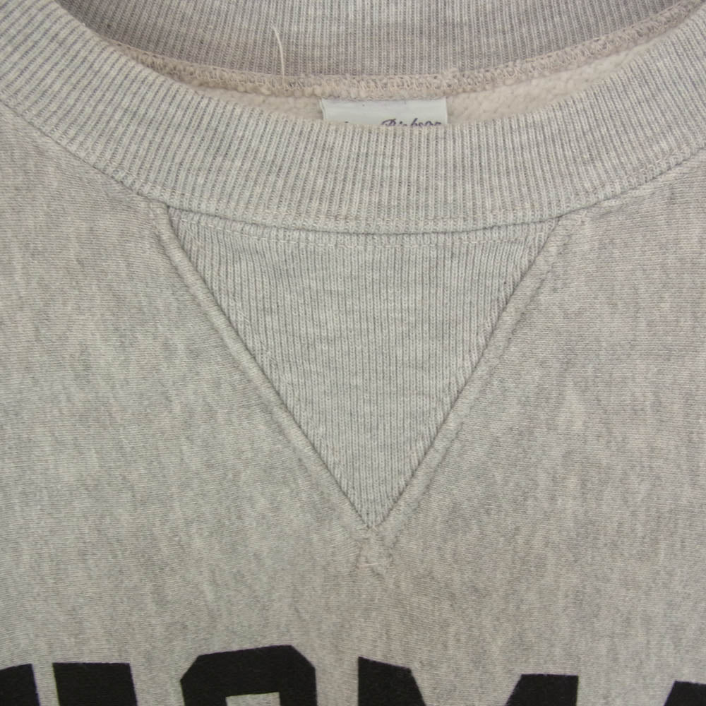 Buzz Rickson's バズリクソンズ USNA FOOTBALL SET-IN CREW NECK SWEAT SHIRT 前V スウェット シャツ グレー系 M【中古】