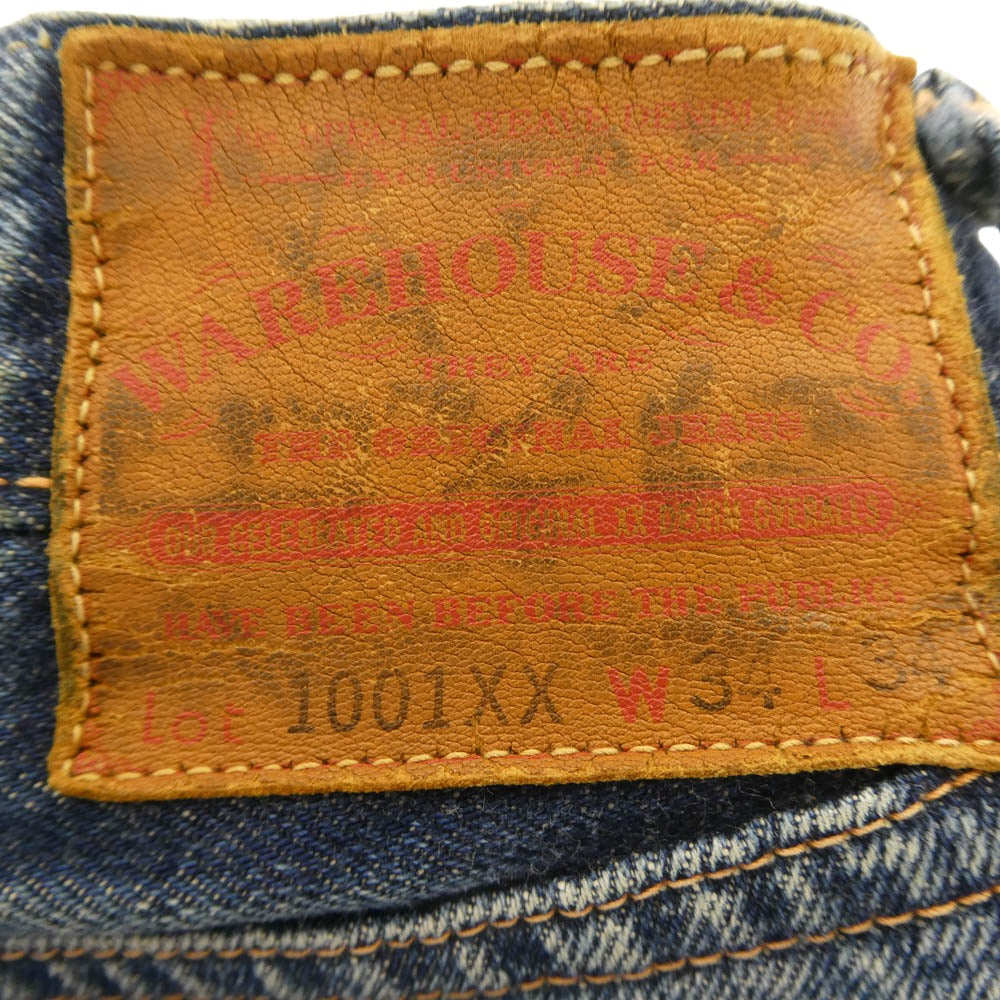 WAREHOUSE ウエアハウス 1001XX ボタンフライ デニム パンツ ブルー系 W34【中古】