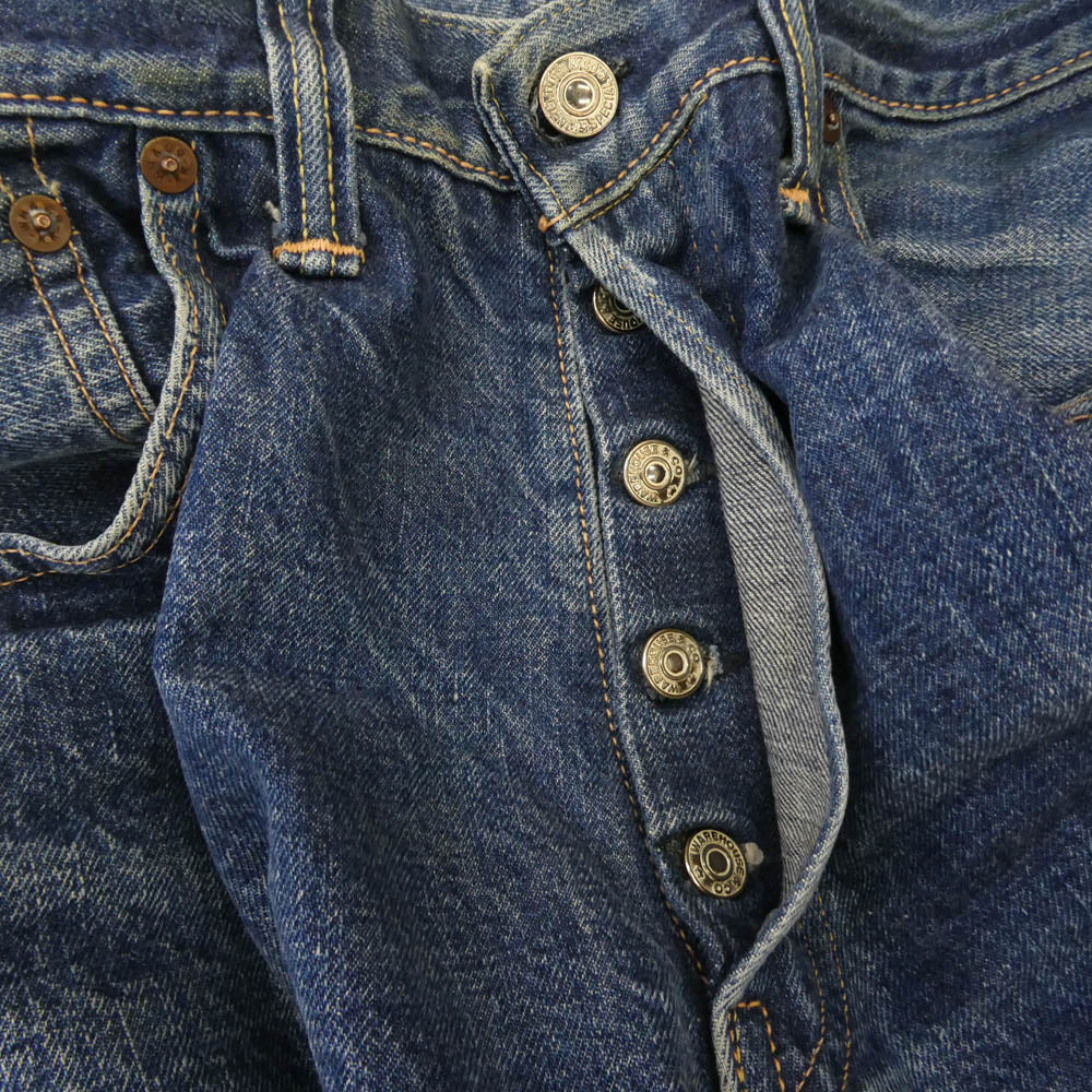 WAREHOUSE ウエアハウス 1001XX ボタンフライ デニム パンツ ブルー系 W34【中古】