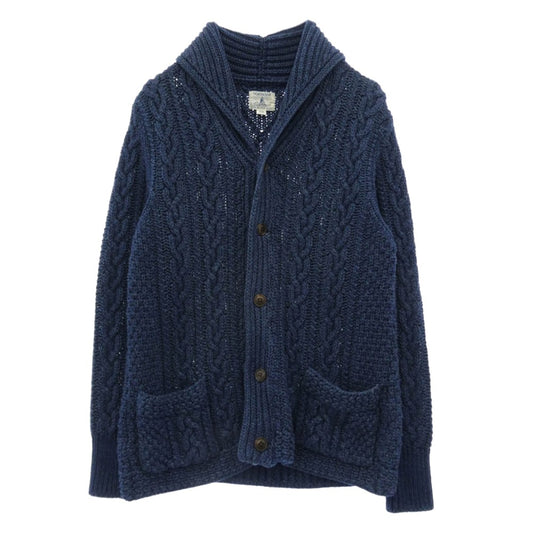 The REAL McCOY'S ザリアルマッコイズ joe mccoy ジョーマッコイ LIGHTHOUSE INDIGO ARAN ライトハウス カーディガン ブルー系 M 38【中古】