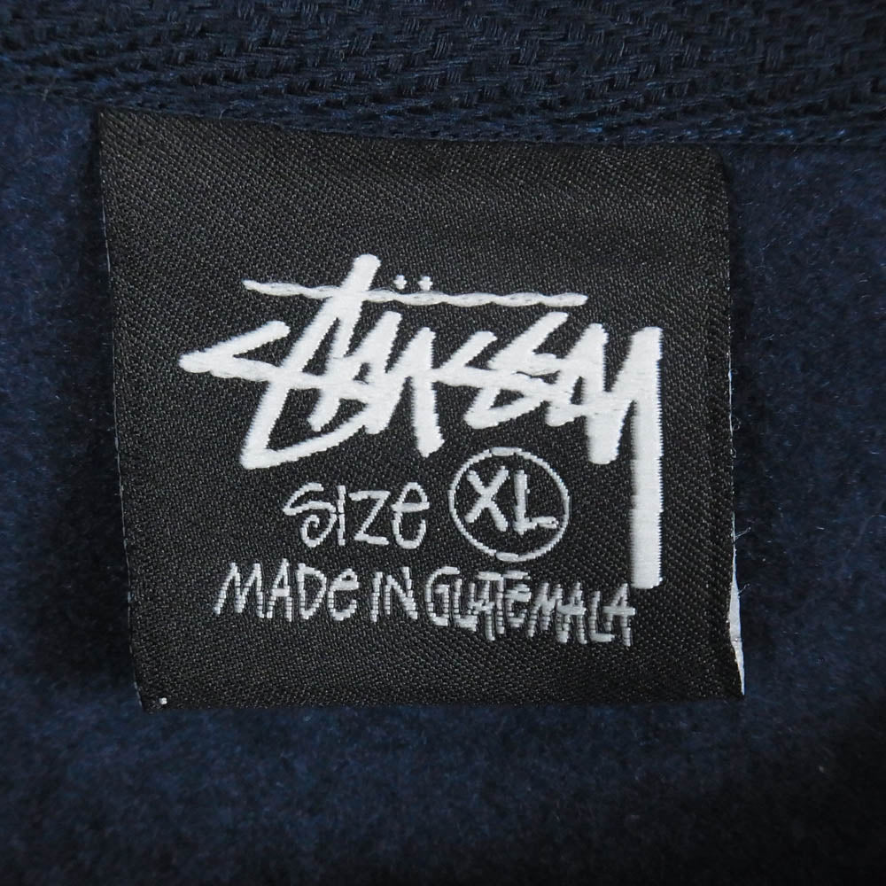 STUSSY ステューシー STOCK LOGO CREWNECK SWEAT ストック ロゴ 両面プリント クルーネック スウェット ネイビー系 XL【中古】