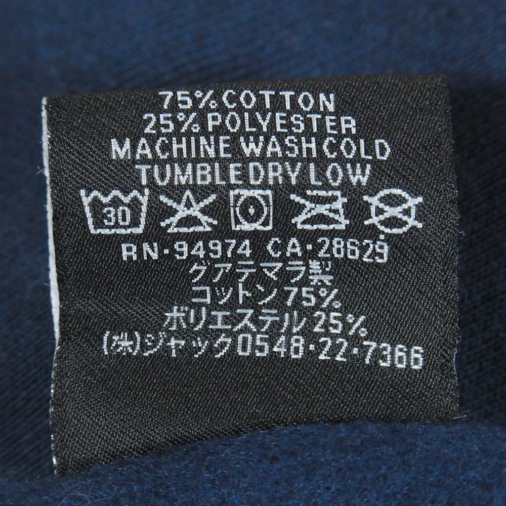 STUSSY ステューシー STOCK LOGO CREWNECK SWEAT ストック ロゴ 両面プリント クルーネック スウェット ネイビー系 XL【中古】
