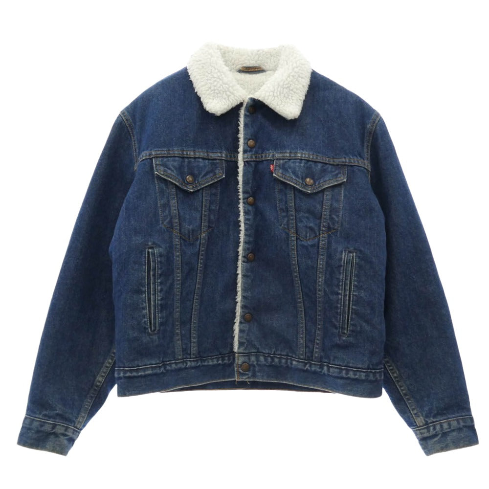 Levi's リーバイス 70608-0216 USA製 米国製 90S 中綿入り デニム ボア ジャケット インディゴブルー系 ホワイト系 40【中古】