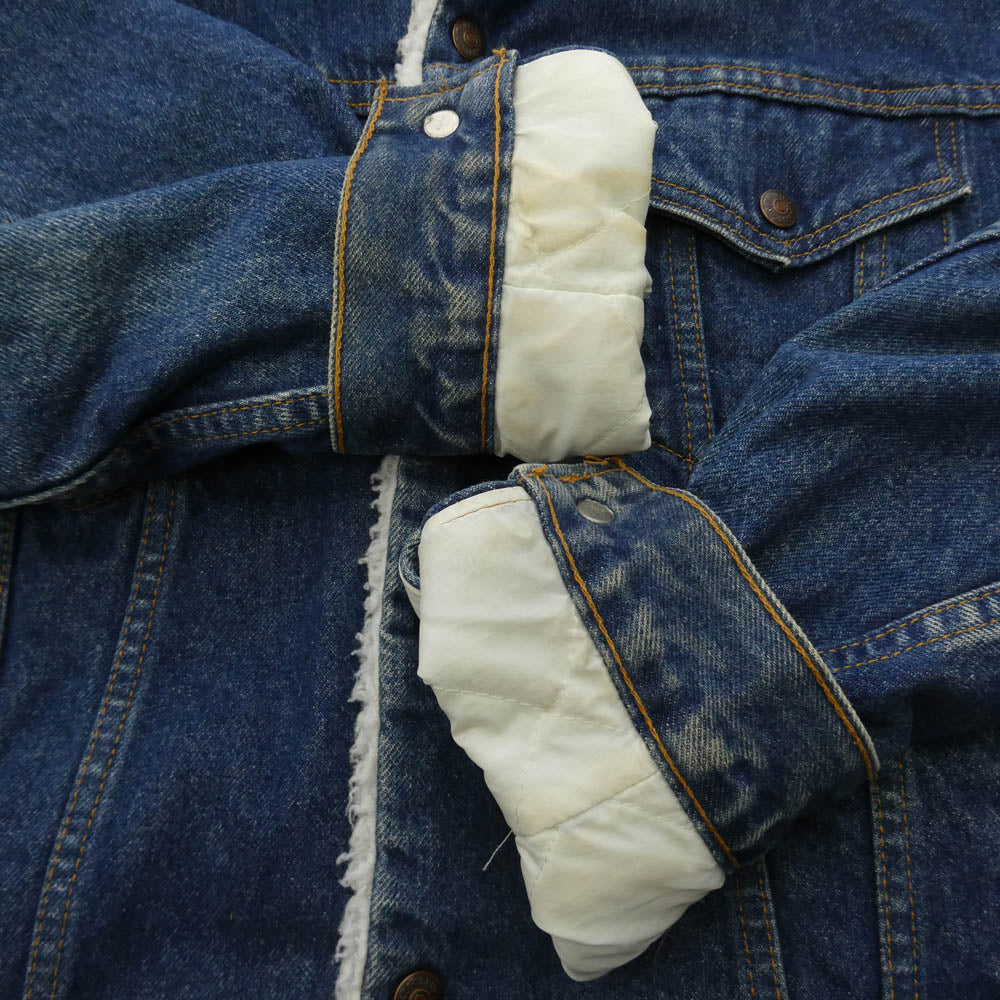 Levi's リーバイス 70608-0216 USA製 米国製 90S 中綿入り デニム ボア ジャケット インディゴブルー系 ホワイト系 40【中古】