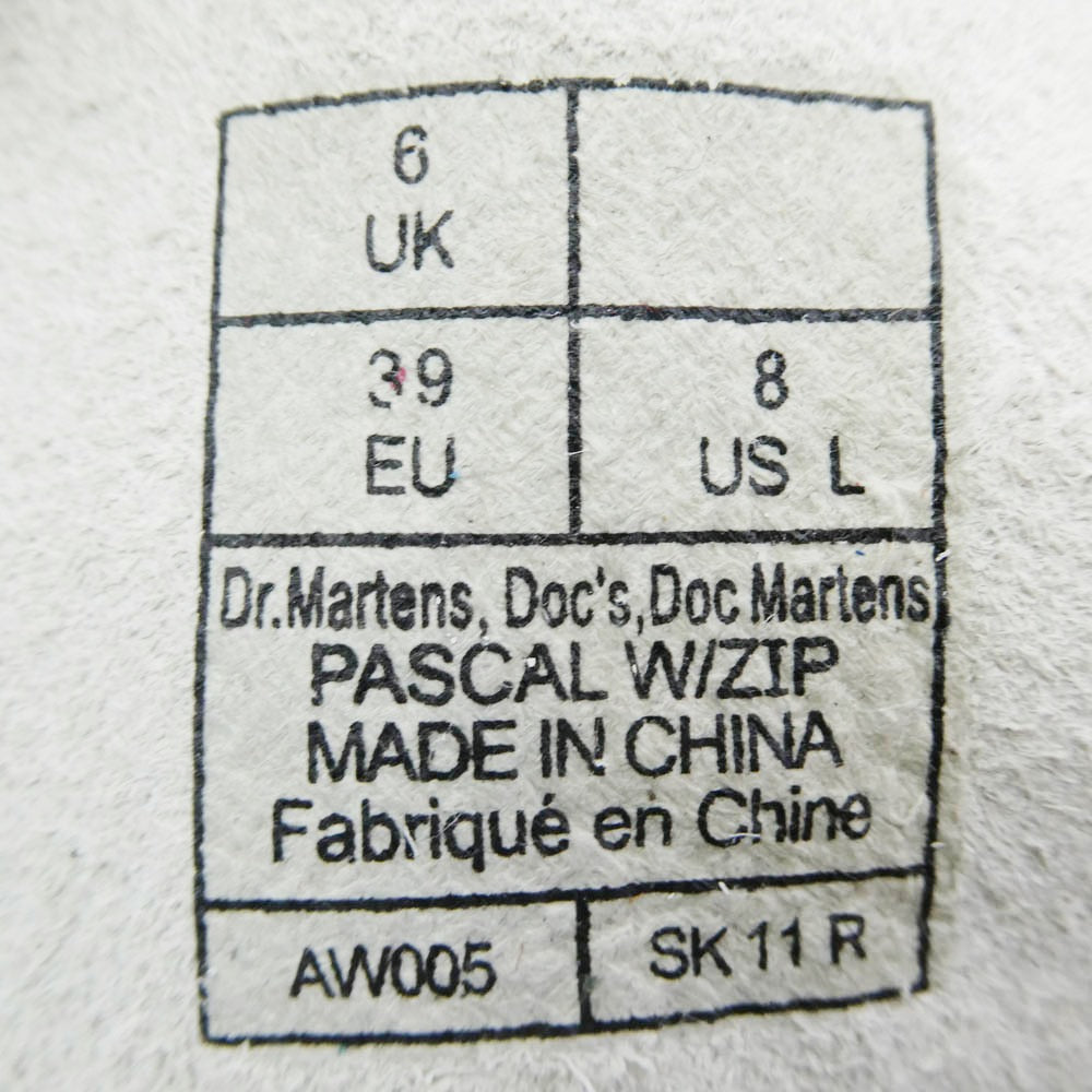 Dr.Martens ドクターマーチン AW005 SK11R フロントサイドジップ 8ホール レザー ブーツ ホワイト系 UK6【中古】