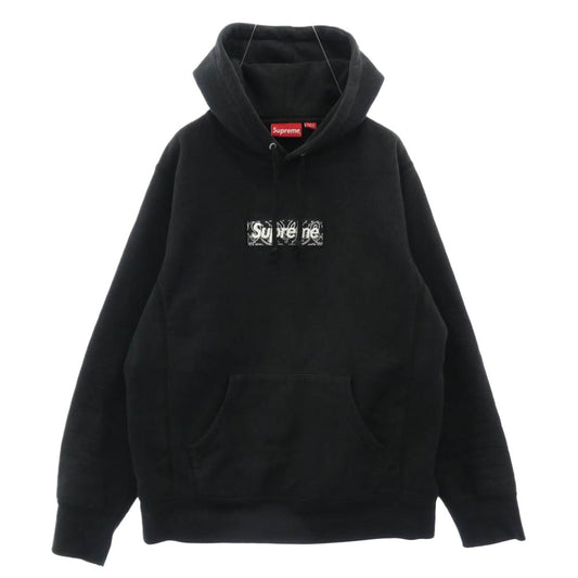 Supreme シュプリーム 19AW Bandana Box Logo Hooded Sweatshirt バンダナ ボックスロゴ プルオーバー スウェット パーカー フーディー ブラック系 M【中古】
