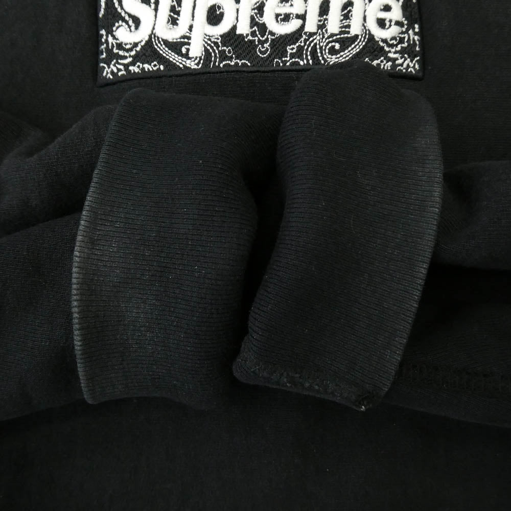 Supreme シュプリーム 19AW Bandana Box Logo Hooded Sweatshirt バンダナ ボックスロゴ プルオーバー スウェット パーカー フーディー ブラック系 M【中古】
