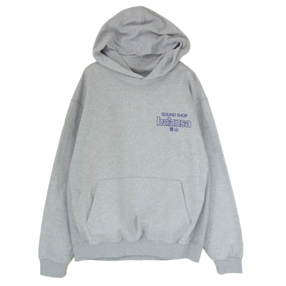 サウンドショップバランサ 釜山 スウェット プルオーバー パーカー フーディー グレー系 L【美品】【中古】