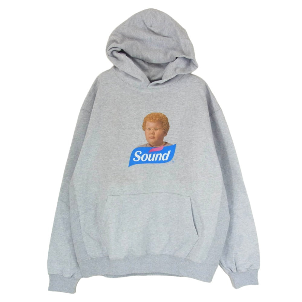 サウンドショップバランサ 釜山 フロントプリント プルオーバー パーカー フーディー グレー系 XL【美品】【中古】