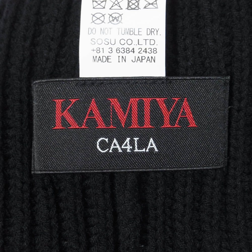 カミヤ G16CA106-0 CA4LA カシラ KMY BEANIE ビーニー ニット帽 ニットキャップ ブラック系 F【新古品】【未使用】【中古】
