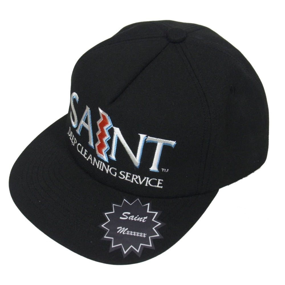SAINT MICHAEL セントマイケル 26SS SM-MK8-0000-079 CAP SAINT セントロゴ刺繍 ベースボールキャップ 帽子 ブラック系 OS【極上美品】【中古】