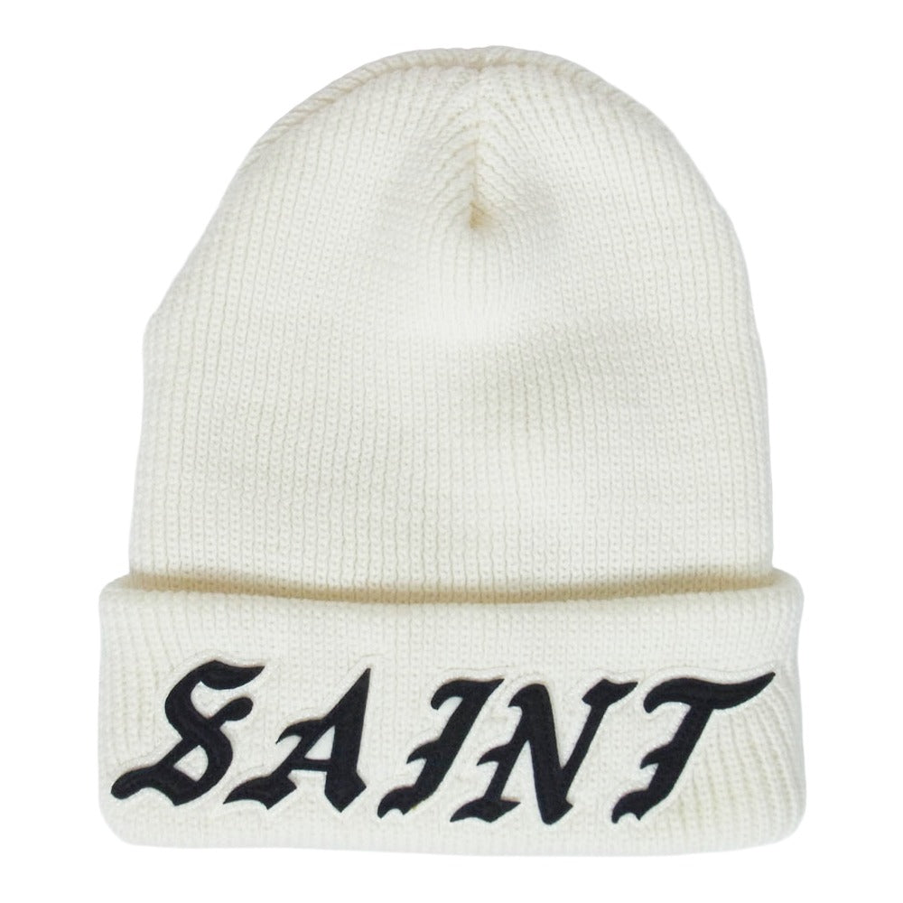 SAINT MICHAEL セントマイケル 26SS SM-MK8-0000-086 KNIT CAP SAINT WHITE セントホワイト ニットキャップ ニット帽 ビーニー ホワイト系 OS【極上美品】【中古】