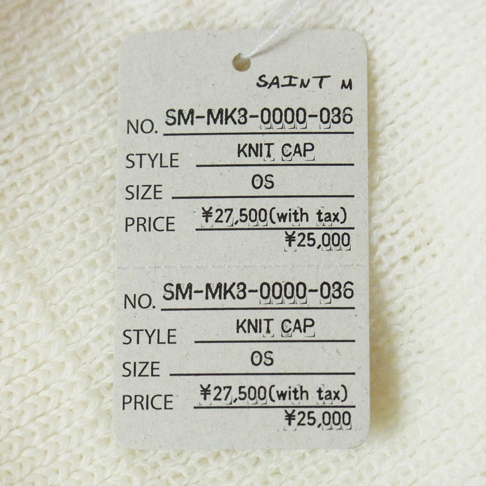SAINT MICHAEL セントマイケル 26SS SM-MK8-0000-086 KNIT CAP SAINT WHITE セントホワイト ニットキャップ ニット帽 ビーニー ホワイト系 OS【極上美品】【中古】