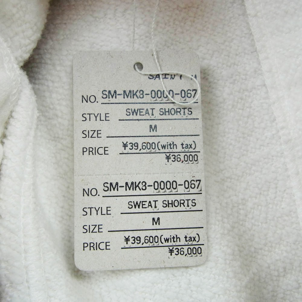 SAINT MICHAEL セントマイケル 26SS SM-MK8-0000-067 SWEAT SHORTS I LOVE SAINT アイラブセイント スウェット ショーツ ハーフパンツ ホワイト系 M【極上美品】【中古】