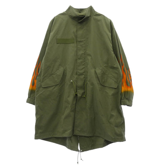 テンダーパーソン 26SS SJLT-4214 FISHTAIL FIELD COAT フレイムスリーブ バックパッチ フィッシュテール モッズコート フィールドコート グリーン系 2【極上美品】【中古】