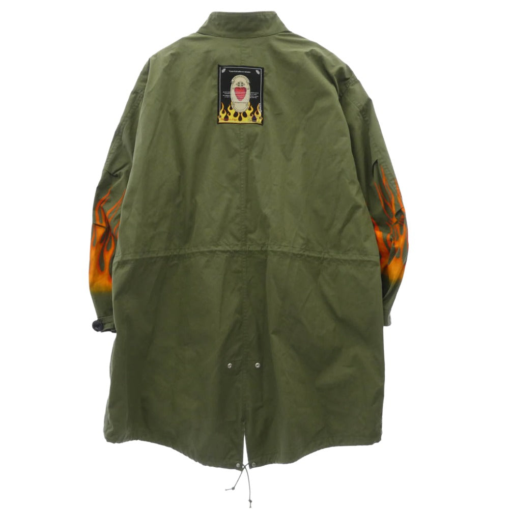 テンダーパーソン 26SS SJLT-4214 FISHTAIL FIELD COAT フレイムスリーブ バックパッチ フィッシュテール モッズコート フィールドコート グリーン系 2【極上美品】【中古】