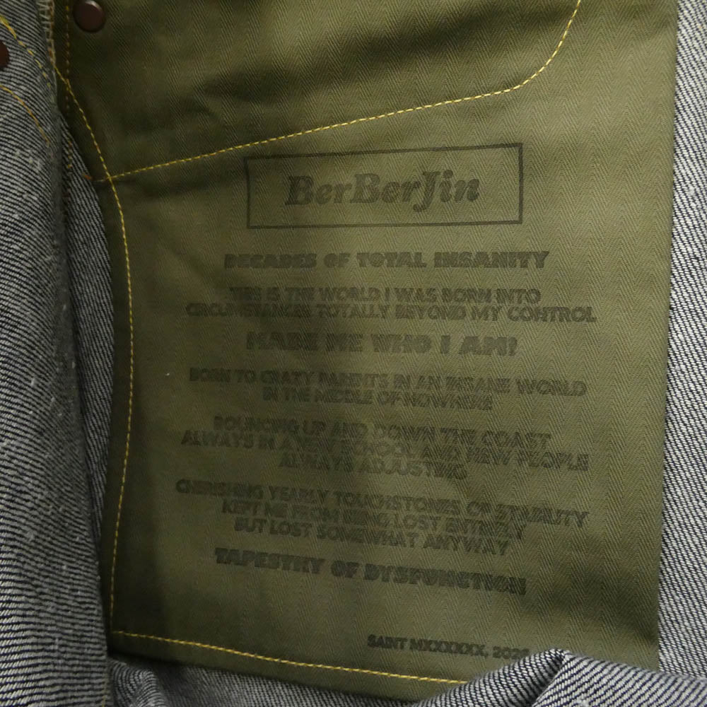 SAINT MICHAEL セントマイケル 26SS SM-MK8-0000-C46 BBJ_DENIM PANTS REGID ベルベルジン リジッド デニムパンツ ジーンズ ダークネイビー系 36【極上美品】【中古】