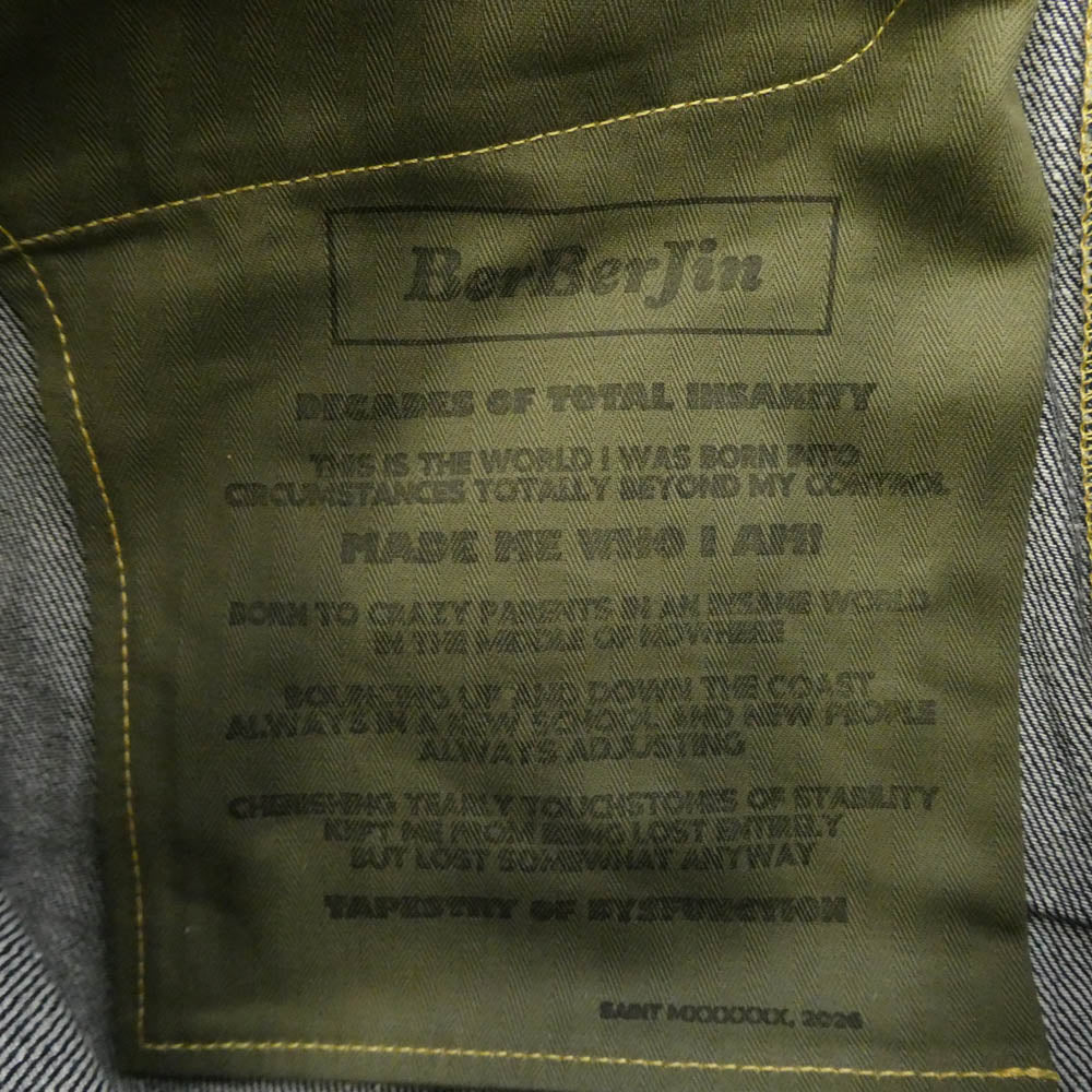 SAINT MICHAEL セントマイケル 26SS SM-MK8-0000-C46 BBJ_DENIM PANTS REGID ベルベルジン リジッド デニムパンツ ジーンズ ダークネイビー系 33【極上美品】【中古】