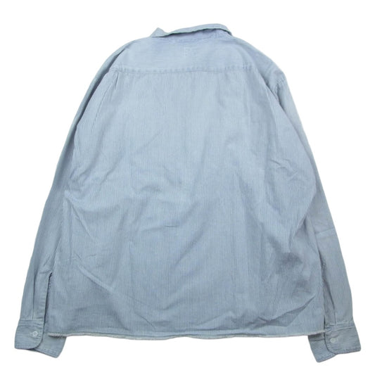 SAINT MICHAEL セントマイケル 26SS SM-MK8-0000-041 HICKORY SHIRT STRIPE ヒッコリーストライプ 長袖 シャツ ハーフジップ プルオーバー インディゴブルー系 L【極上美品】【中古】