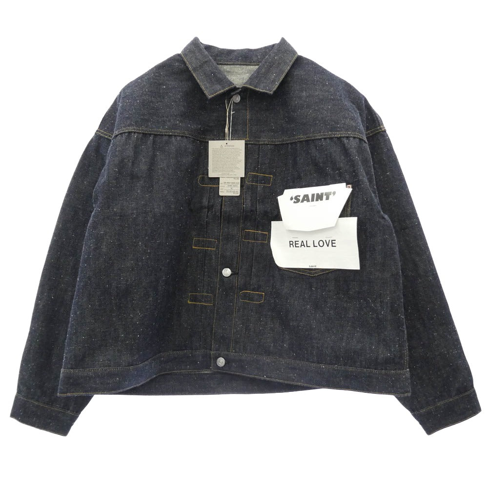 SAINT MICHAEL セントマイケル 26SS SM-MK8-0000-C45 BBJ_DENIM JACKET REGID ベルベルジン 1stタイプ Tバック リジッド デニムジャケット インディゴブルー系 50【極上美品】【中古】