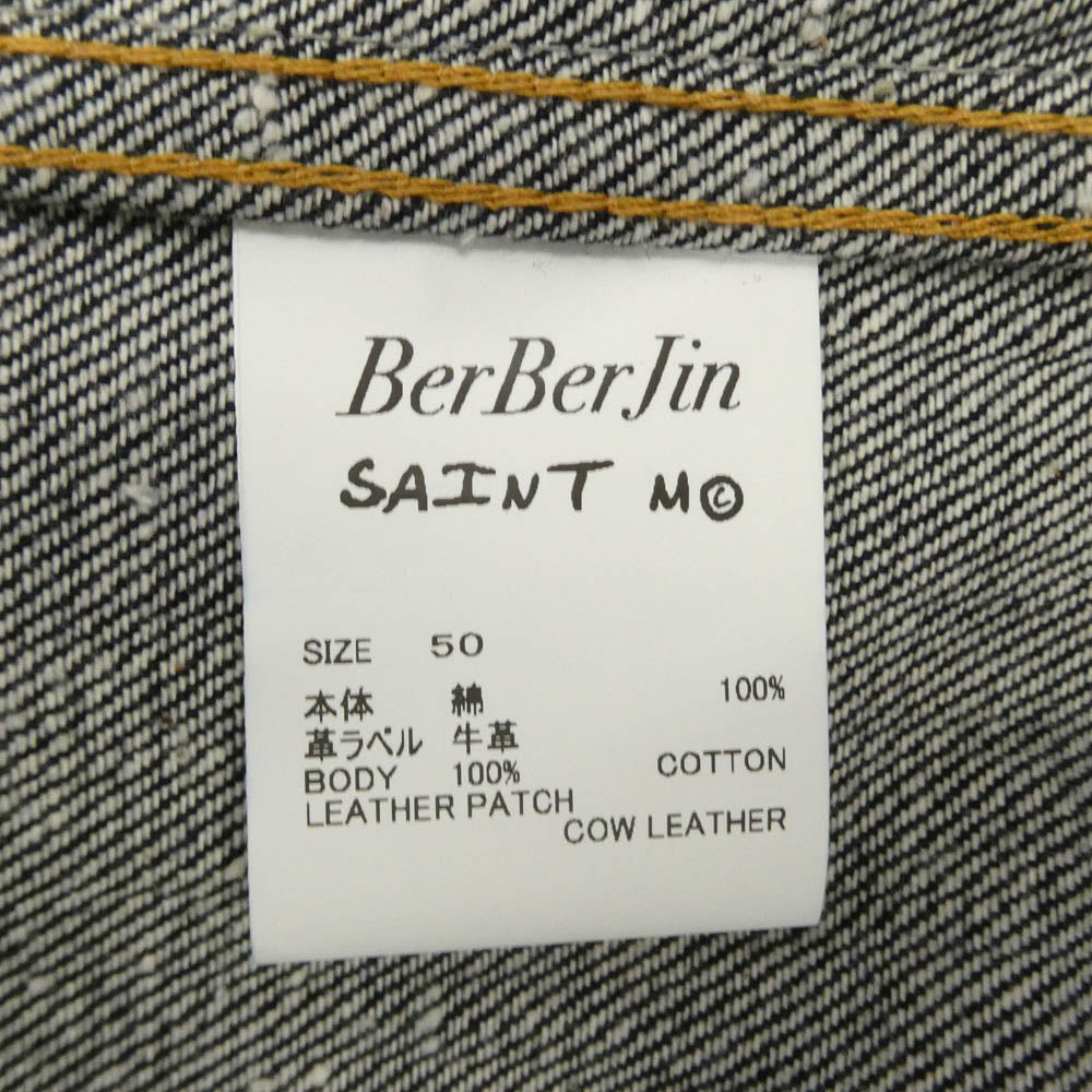 SAINT MICHAEL セントマイケル 26SS SM-MK8-0000-C45 BBJ_DENIM JACKET REGID ベルベルジン 1stタイプ Tバック リジッド デニムジャケット インディゴブルー系 50【極上美品】【中古】