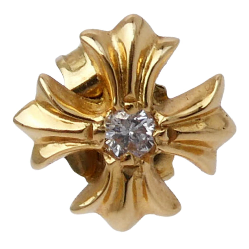 CHROME HEARTS クロムハーツ（原本無） 22K No2 CH CRS DIA 22KCHクロススタッド 1ダイヤ ピアス ゴールド系【中古】
