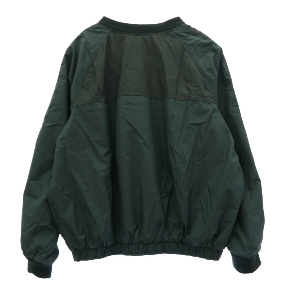 NIKE ナイキ VINTAGE 90s 白タグ ナイロン Vネック プルオーバー ジャケット モスグリーン系 XL【中古】
