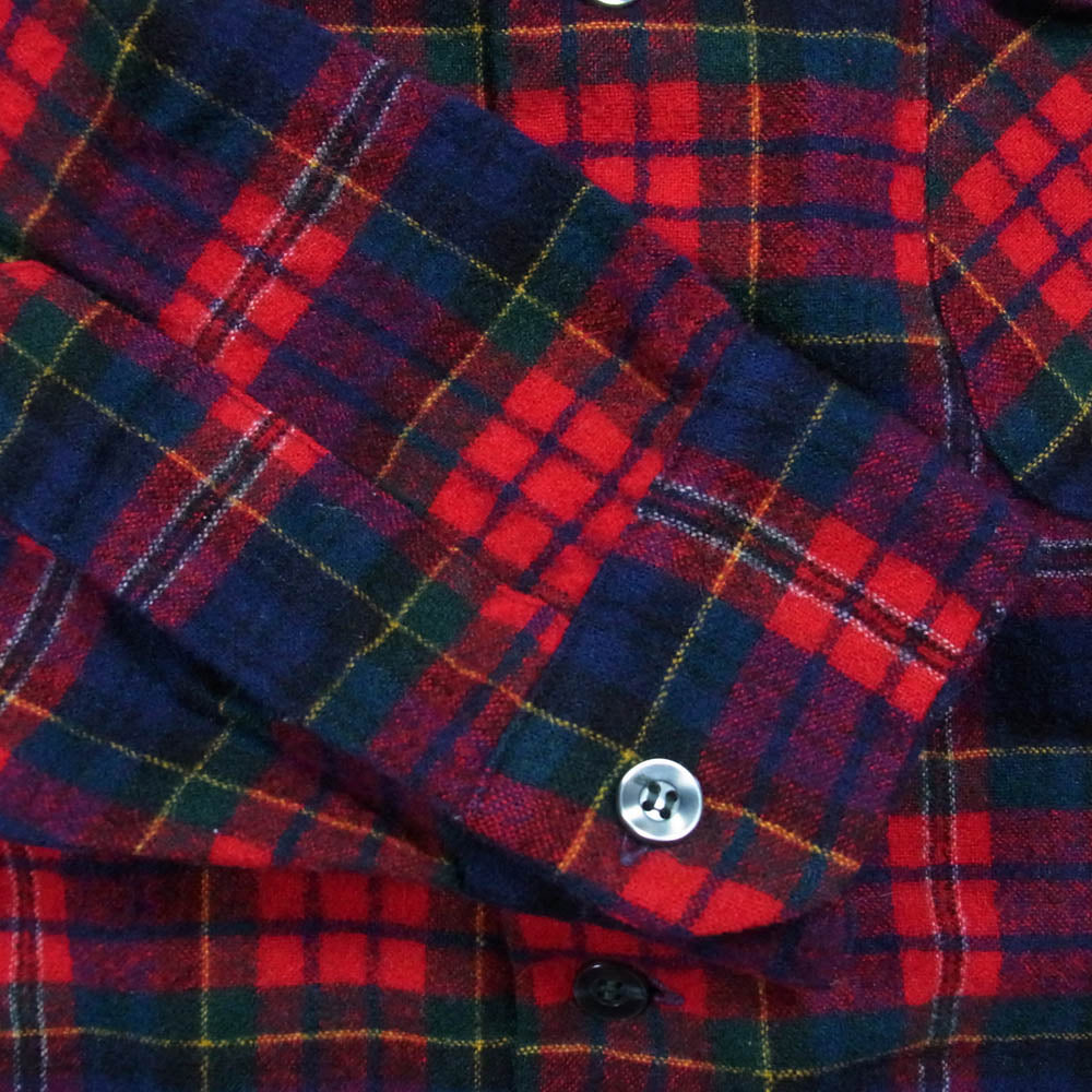 PENDLETON ペンドルトン 70s オープンカラー ウール チェック レッド系 L【中古】
